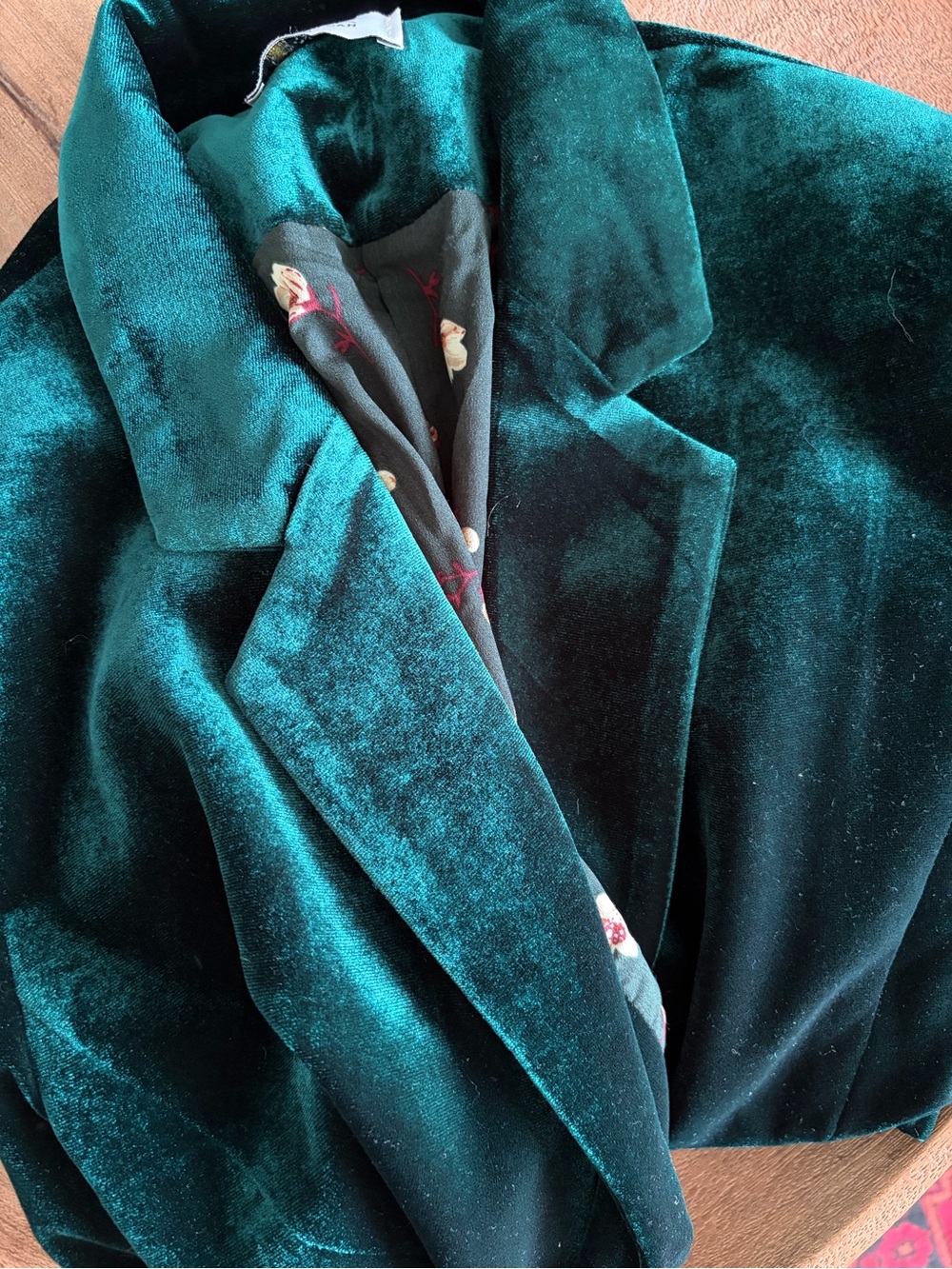 Emerald Velvet Women's Blazer Jacket